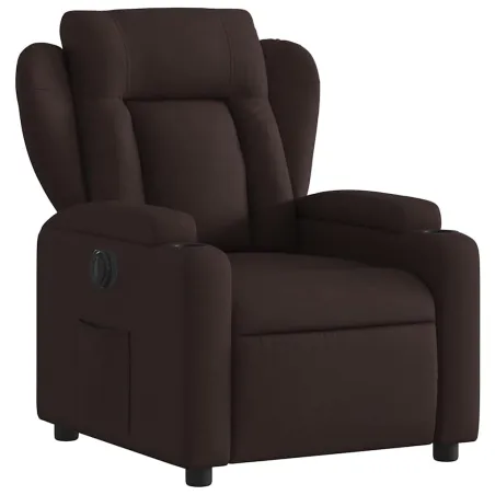 Fauteuil inclinable électrique Marron foncé Tissu