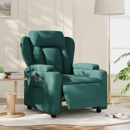 Fauteuil inclinable électrique Vert foncé Tissu