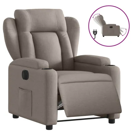 Fauteuil inclinable électrique Taupe Tissu 2