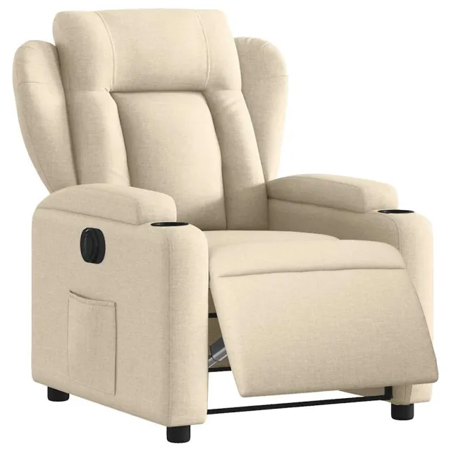 Fauteuil inclinable électrique Crème Tissu