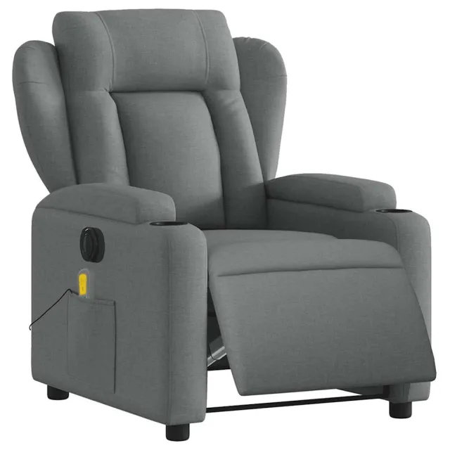 Fauteuil inclinable de massage électrique gris foncé tissu