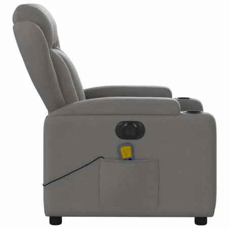 Fauteuil inclinable de massage électrique gris foncé tissu