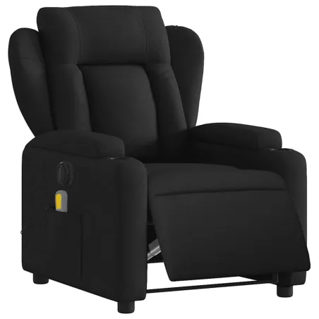 Fauteuil de massage inclinable électrique Noir Tissu
