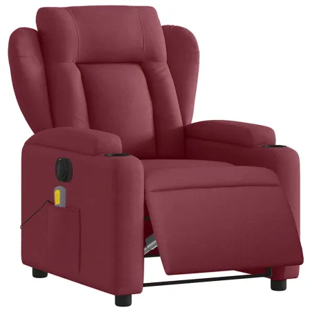 Fauteuil de massage inclinable électrique Rouge bordeaux Tissu