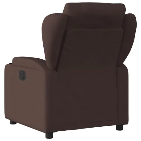 Fauteuil de massage inclinable électrique Marron foncé Tissu