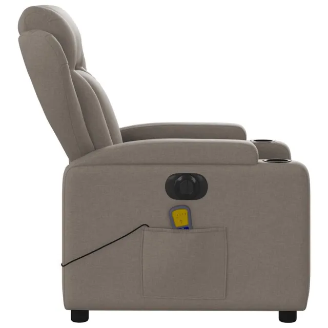 Fauteuil de massage inclinable électrique Taupe Tissu