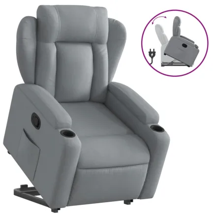 Fauteuil inclinable Gris clair Tissu 2