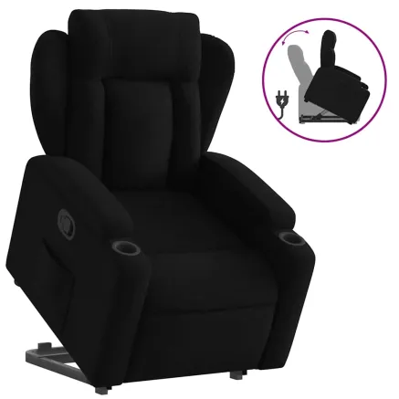 Fauteuil inclinable noir tissu 2