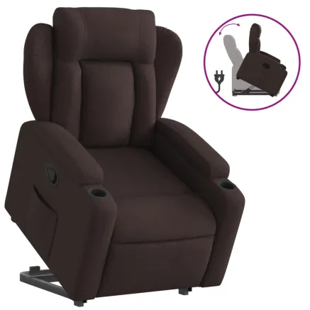 Fauteuil inclinable marron foncé tissu 2