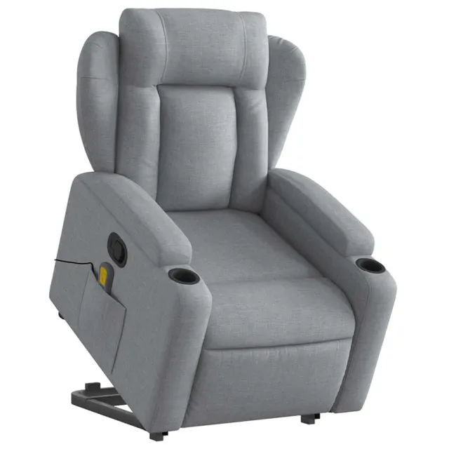 Fauteuil de massage inclinable Gris clair Tissu
