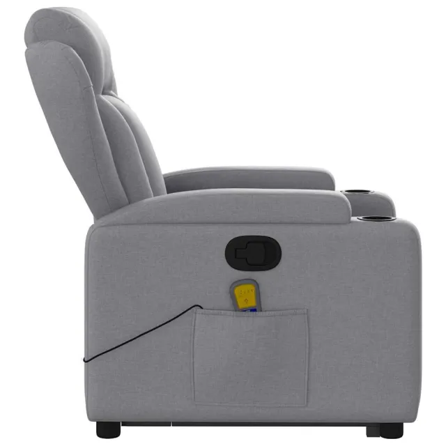 Fauteuil de massage inclinable Gris clair Tissu