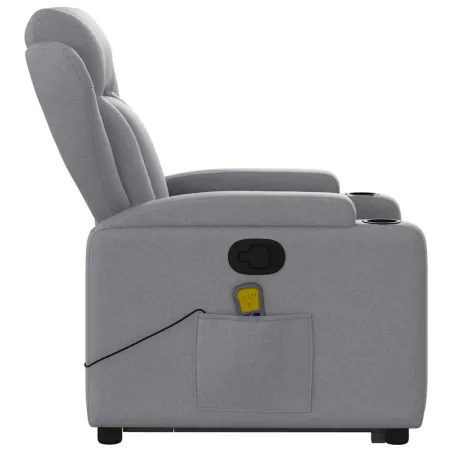 Fauteuil de massage inclinable Gris clair Tissu