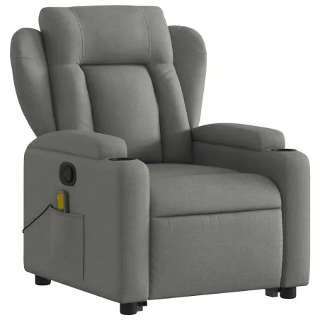 Fauteuil de massage inclinable Gris foncé Tissu
