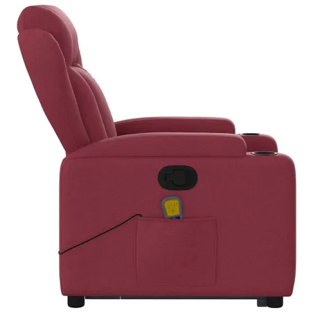 Fauteuil inclinable de massage Rouge bordeaux Tissu