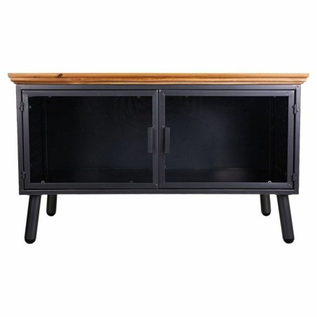 Meuble d'Appoint Alexandra House Living Marron Noir Gris verre Fer Boi