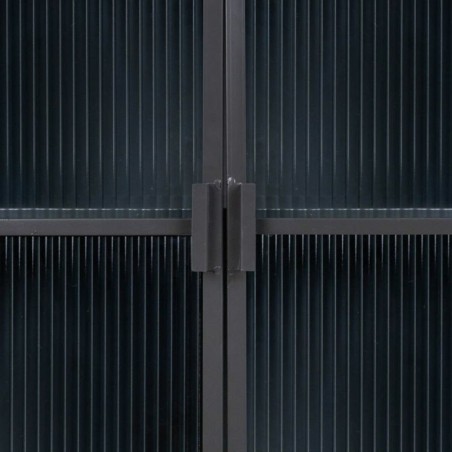 Anrichte Alexandra House Living Braun Schwarz Grau Glas Eisen Tannenho