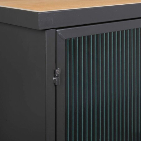 Anrichte Alexandra House Living Braun Schwarz Grau Glas Eisen Tannenho