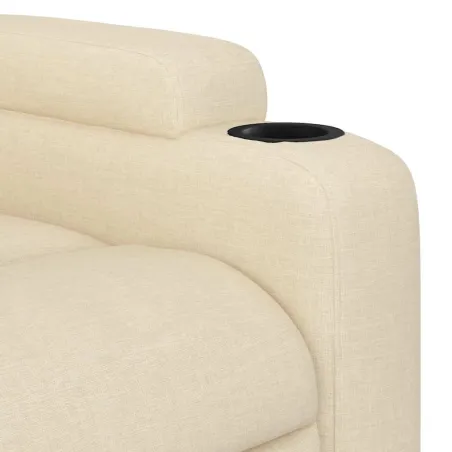 Fauteuil inclinable de massage Crème Tissu