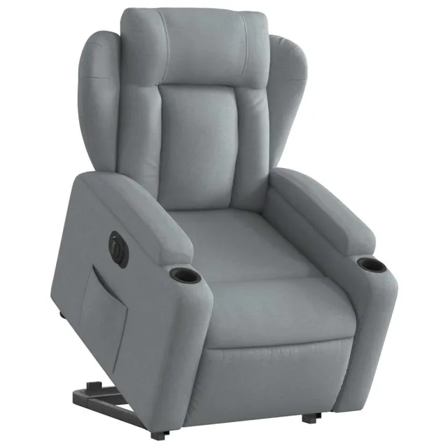 Fauteuil inclinable électrique gris clair tissu