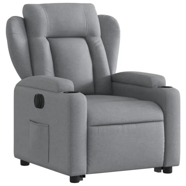Fauteuil inclinable électrique gris clair tissu