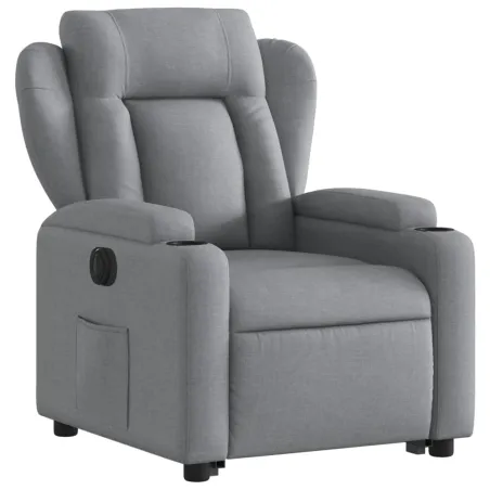 Fauteuil inclinable électrique gris clair tissu