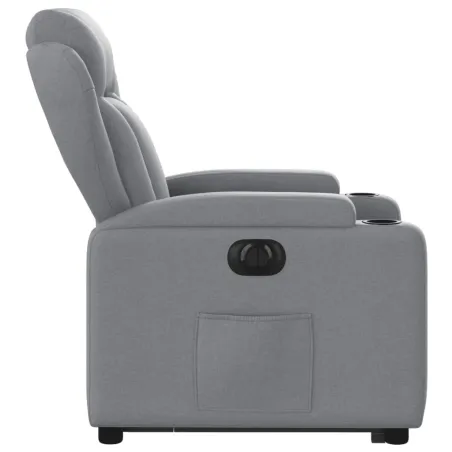 Fauteuil inclinable électrique gris clair tissu