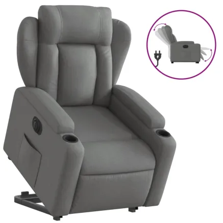 Fauteuil inclinable électrique gris foncé tissu 2