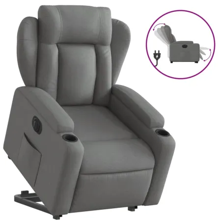 Fauteuil inclinable électrique gris foncé tissu
