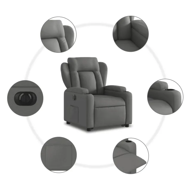 Fauteuil inclinable électrique gris foncé tissu
