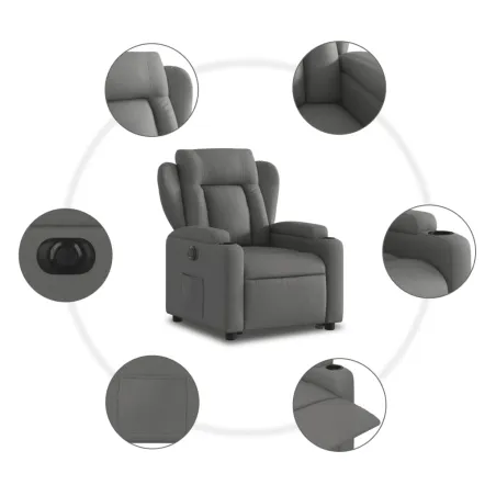 Fauteuil inclinable électrique gris foncé tissu