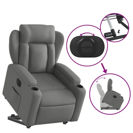 Fauteuil inclinable électrique gris foncé tissu
