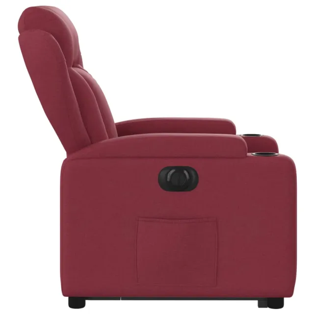 Fauteuil inclinable électrique rouge bordeaux tissu