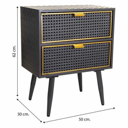 Nightstand Alexandra House Living Brown Black Grey 30 x 62 x 50 cm 2