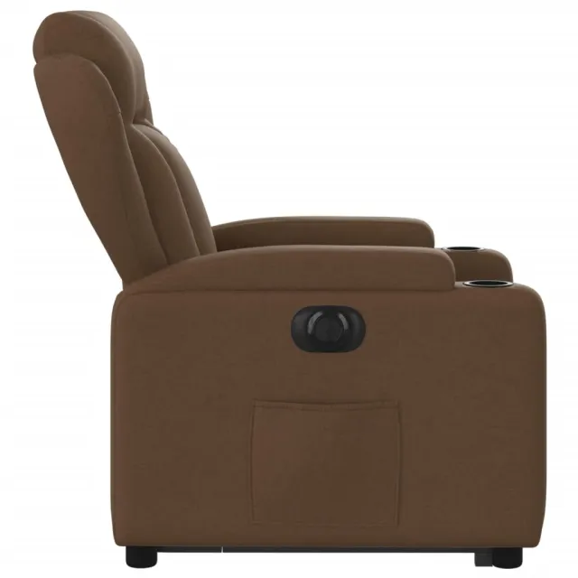 Fauteuil inclinable électrique marron tissu