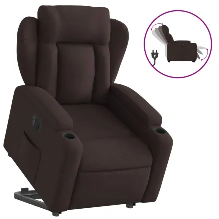 Fauteuil inclinable électrique marron foncé tissu 2