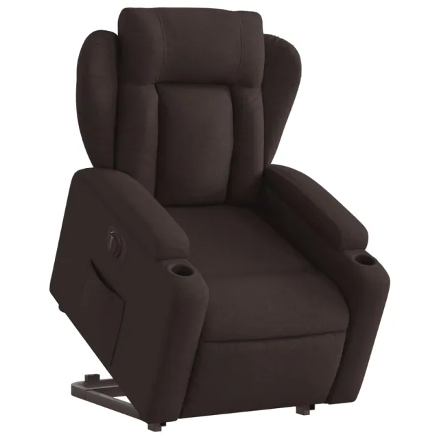Fauteuil inclinable électrique marron foncé tissu
