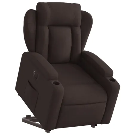 Fauteuil inclinable électrique marron foncé tissu