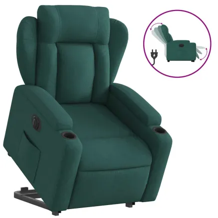 Fauteuil inclinable électrique vert foncé tissu 2
