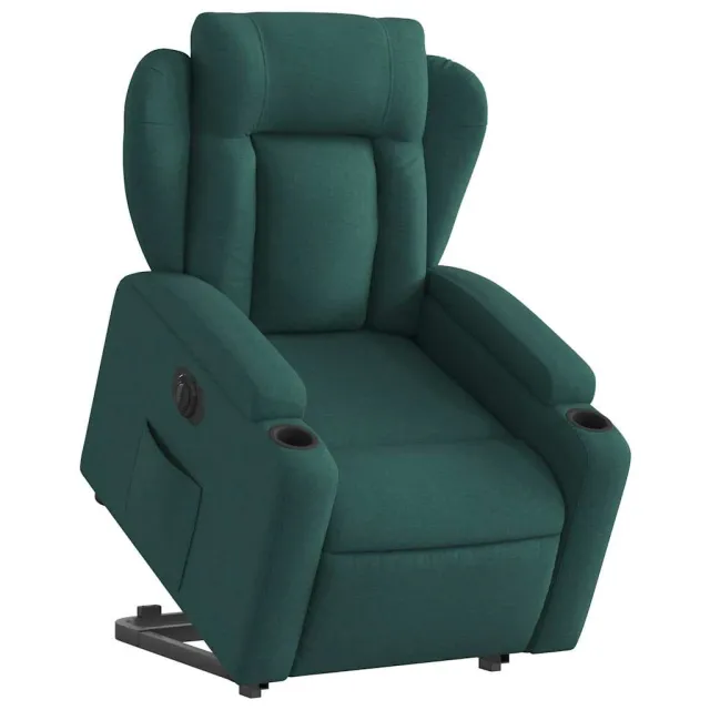 Fauteuil inclinable électrique vert foncé tissu