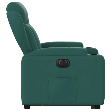 Fauteuil inclinable électrique vert foncé tissu