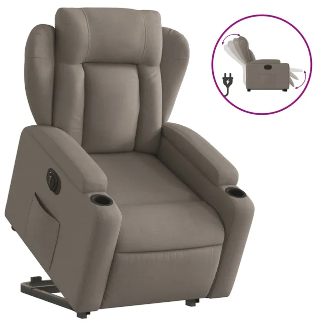 Fauteuil inclinable électrique taupe tissu