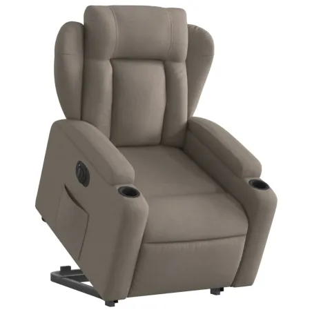 Fauteuil inclinable électrique taupe tissu