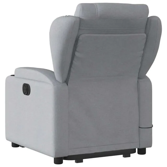Fauteuil inclinable de massage électrique Gris clair Tissu