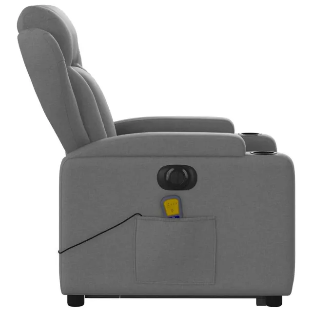 Fauteuil inclinable de massage électrique Gris foncé Tissu