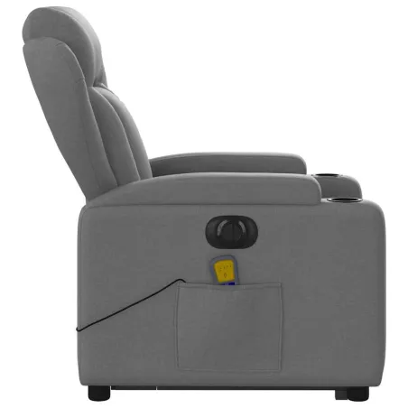 Fauteuil inclinable de massage électrique Gris foncé Tissu