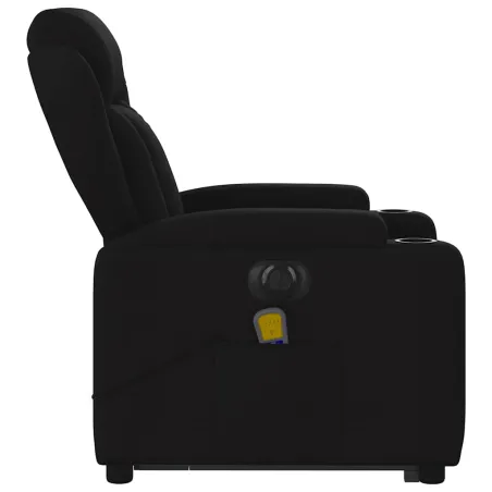 Fauteuil inclinable de massage électrique Noir Tissu