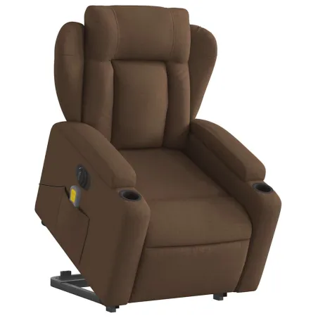Fauteuil inclinable de massage électrique Marron Tissu