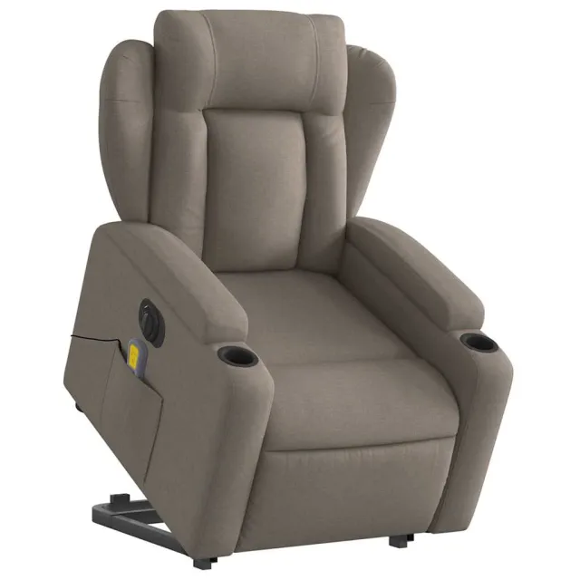 Fauteuil inclinable de massage électrique Taupe Tissu