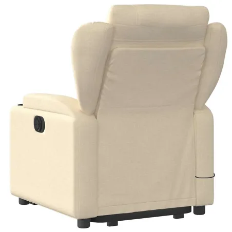 Fauteuil inclinable de massage électrique Crème Tissu