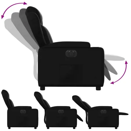 Fauteuil inclinable électrique Noir Similicuir